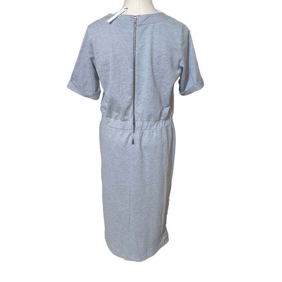 ASOS dress crewneck shoestring tie sides cuffed sleeves elastic waist grey 12 - Picture 3 of 8